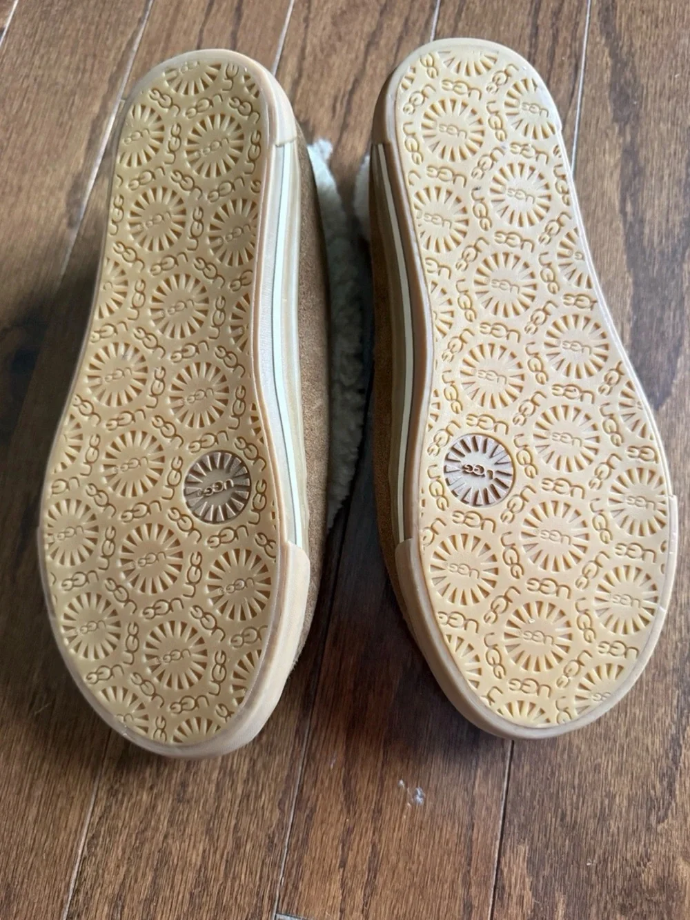 UGG Ryland Chestnut Suede Shearling Cuff Slip-Ons - size 6 US Women